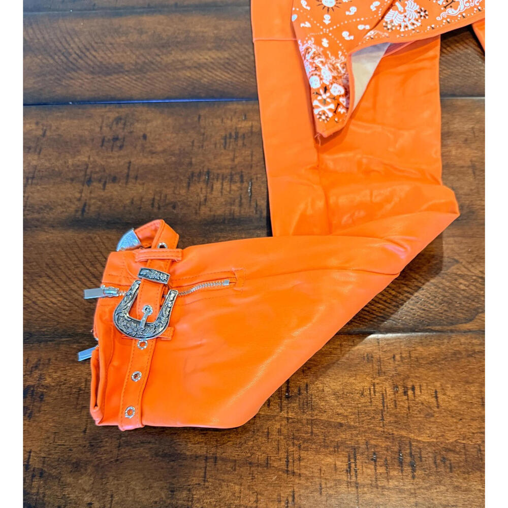 Guapi Pants Mens Orange Dead or Alive Limited Edition Spider Zipper Buckle 30 - Picture 13 of 15